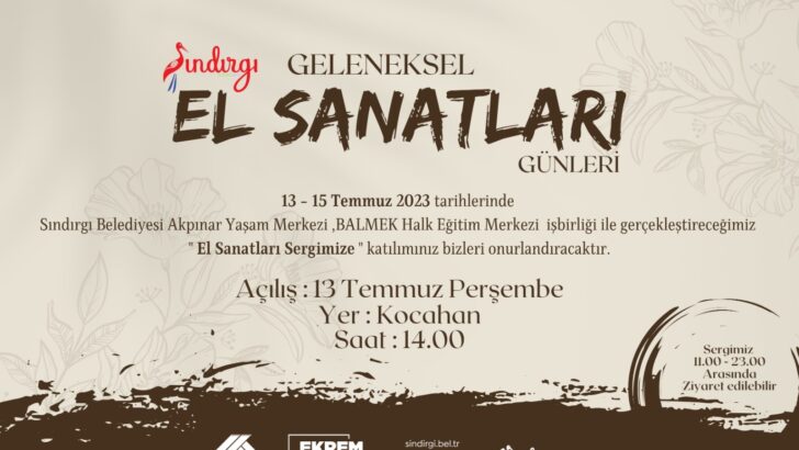 El Sanatları Günleri başlıyor