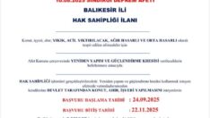 Hak Sahipliği Başvuruları Başladı
