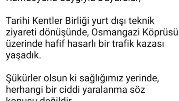 BAŞKAN SAK KAZA GEÇİRDİ